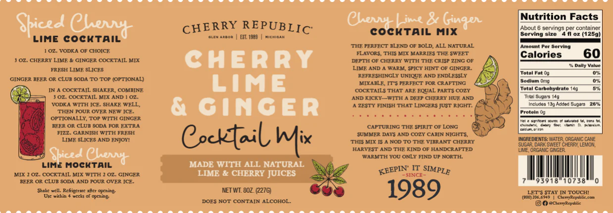 Cherry Lime & Ginger Cocktail Mixer - Image 3