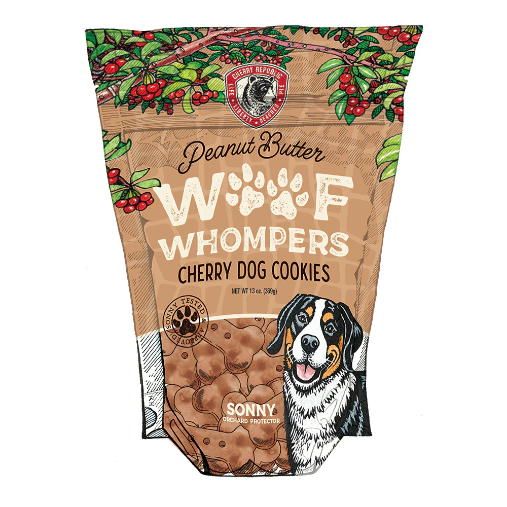 Cherry & Peanut Butter Woof Whompers Dog Cookies 13oz