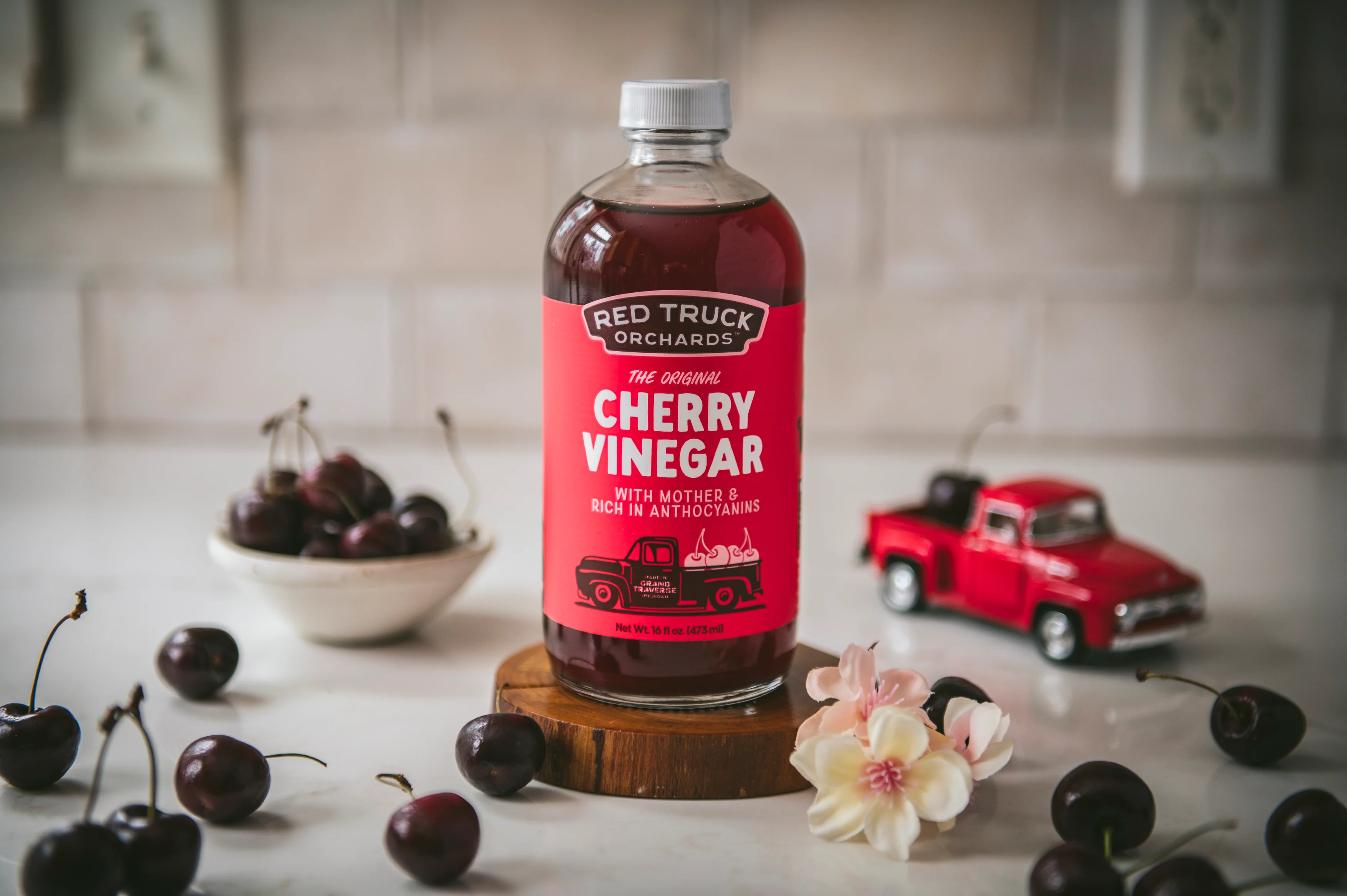 Red Truck Cherry Vinegar — Hallstedt Homestead Cherries - Image 2