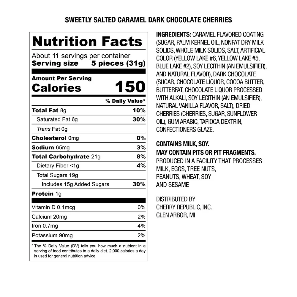 Dark Chocolate Sweetly Salted Caramel Cherries 12oz - Image 2